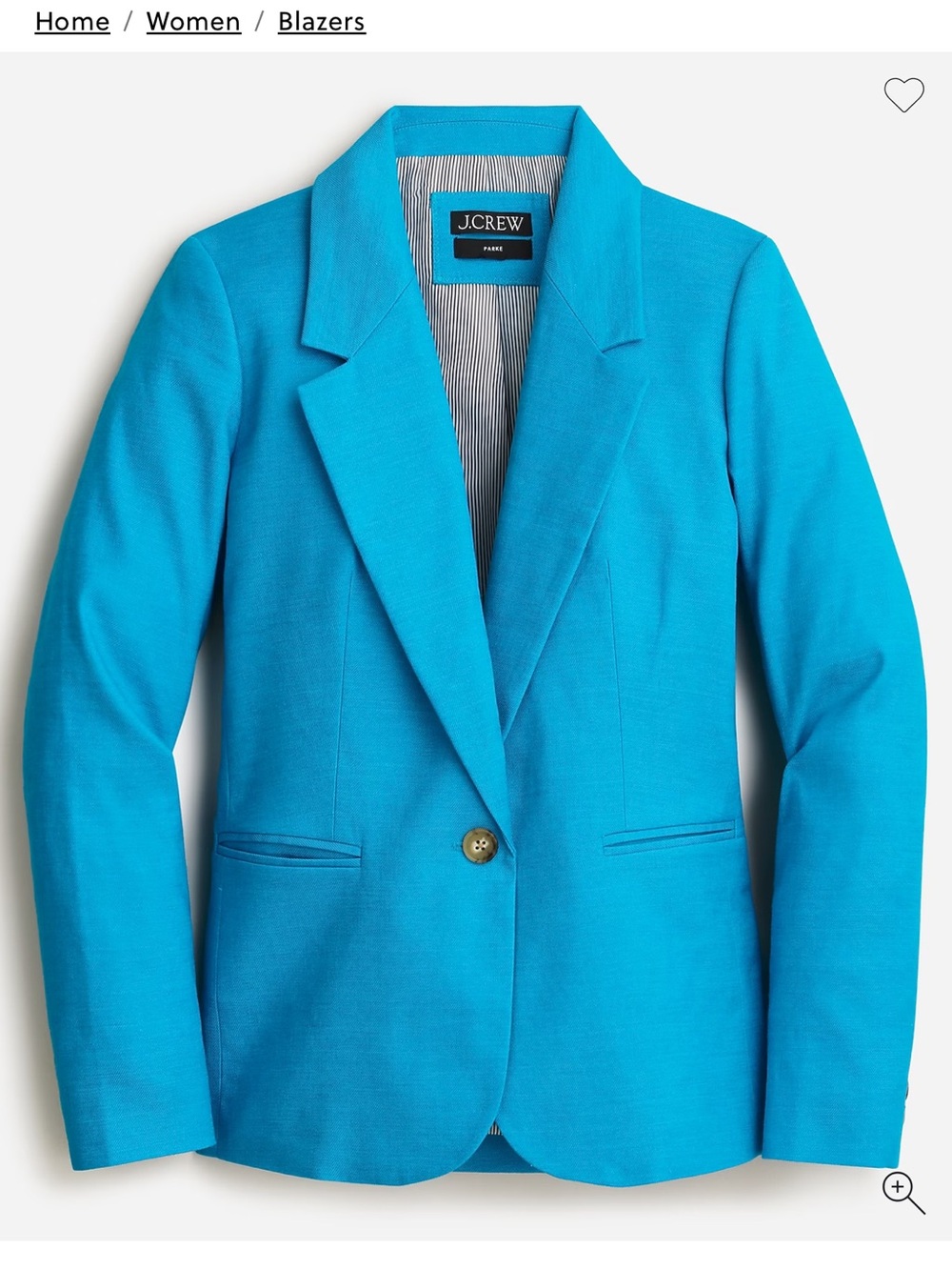J. Crew Bright Turquoise Single-Button Women's Blazer